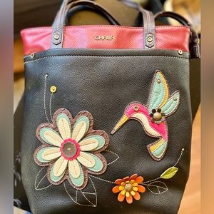 Chala Deluxe Hummingbird everyday tote large black